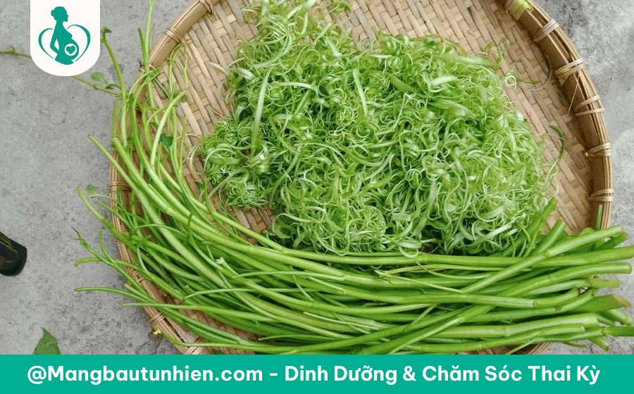 Bầu 3 tháng đầu ăn rau muống được không